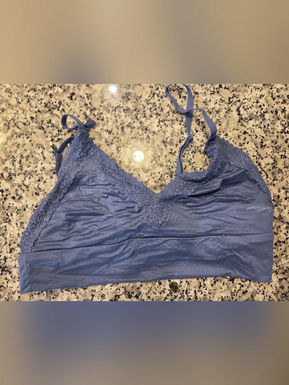 aerie Lace-Trim Wireless Bralette in Periwinkle Blue